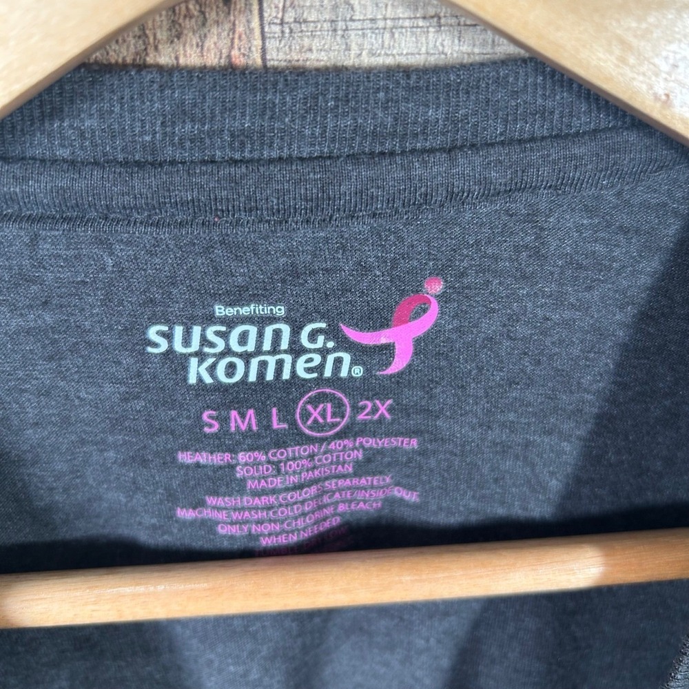 Susan G Komen Fearless Pink Ribbon Long Sleeve Layered T Shirt Womens XL - Picture 4 of 5